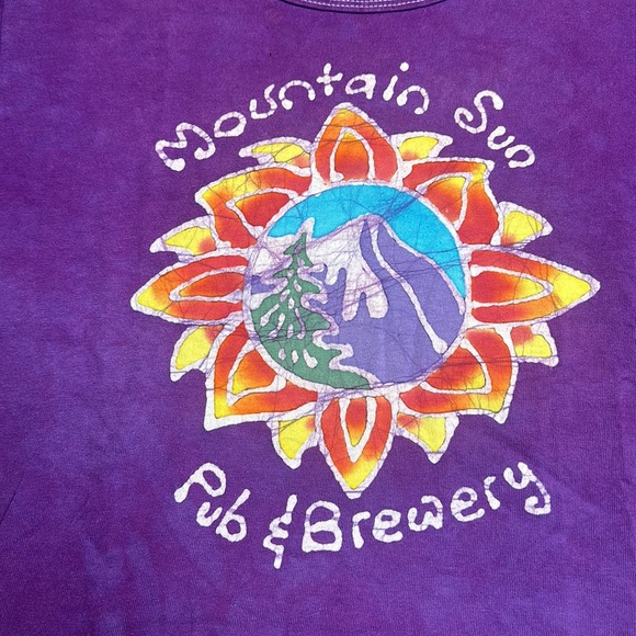 Mountain Sun Pub & Brewery, Boulder CO Batik front & back print tee size Small - Picture 2 of 8